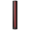 Gallery Small Sconce, Black Finish, Red Glass