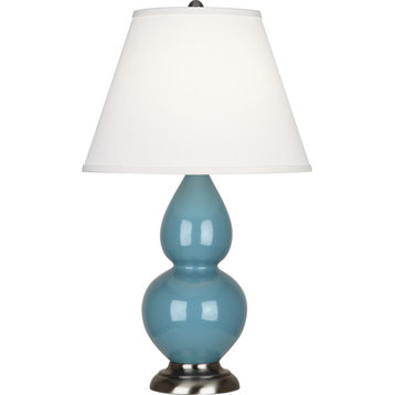 Small Double Gourd Accent Lamp, Steel Blue