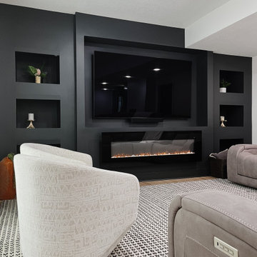 Black and Gold Basement Remodel
