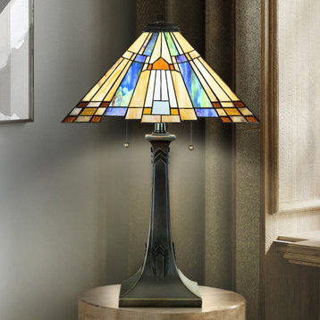 Luxury Posh Tiffany Table Lamp, Valiant Bronze, UQL7140
