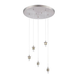 Beautiful 5 Light Pendant lighting by Forecast Lighting Sparkle with Satin Nicke - Lighting