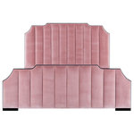 Your Space Furniture - Rioma Pink velvet Queen Size Bed - Queen Size