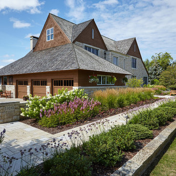 Contemporary Front Yard Landscape - Brookfield