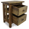 vidaXL Nightstand Accent End Table with Storage Drawers Solid Reclaimed Wood