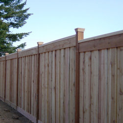 Overlapped Picture Frame Cedar Fence - Home Fencing And Gates