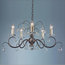 Traditional Bronze 5-Arm Chandelier, Cut Crystal Glass