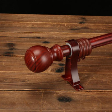 QYR58 1-1/8" Diameter Wood Aluminum Alloy Single Double Curtain rod sets