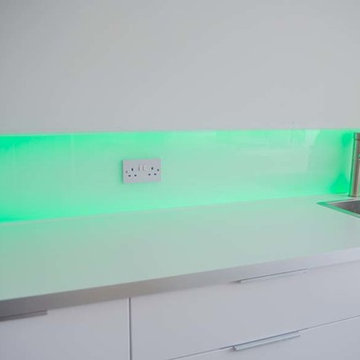 LED Illuminated Kitchen Glass Back Splash