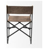 Direttore Brown-Gray Suede With Black Metal Folding Frame Dining Chair