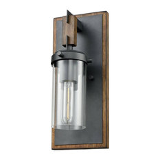 DVI Lighting Okanagan 1 Light Wall Sconce in Graphite-Iron Wood with Clear Glass