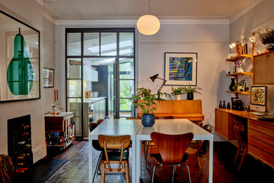 Design ideas for a midcentury dining room in London.