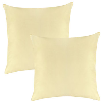A1HC Nylon PU Coat Indoor/Outdoor Pillow Covers, Set of 2, Pale Leaf, 20"x20"