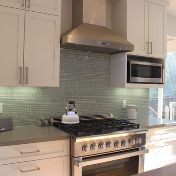 Vibrant Blue & White Family-Friendly Kitchen