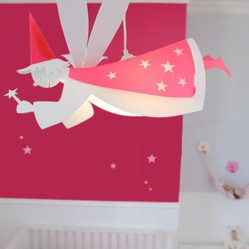 R&M Coudert Fairy Ceiling light for Kids, White and Raspberry