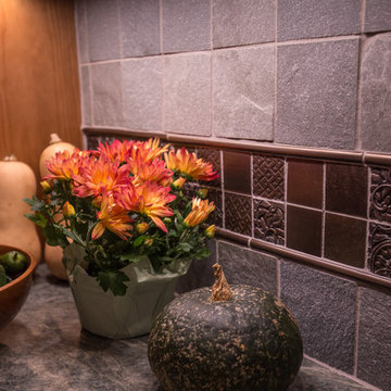 Warm Wood Kitchen Remodel | Natural Cherry Cabinetry, Granite Surfaces