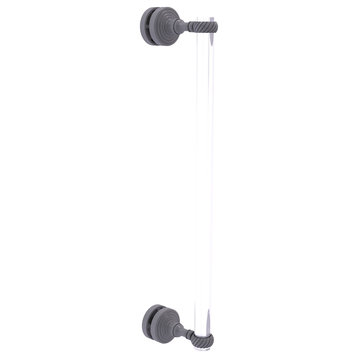 Pacific Grove 18" Twisted Accent Single Side Shower Door Pull, Matte Gray
