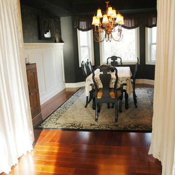 Grass Valley formal dining room, long shot through French doors