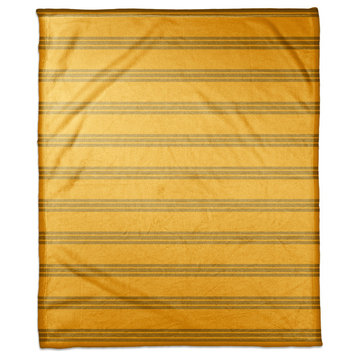 Yellow Stripes Fleece Blanket