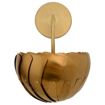 Iris Sconce, Brass, Incandescent Bulb