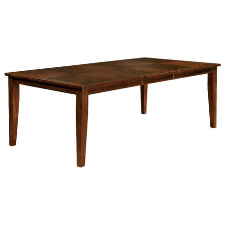 Hillsview I Transitional Style Dining Table, Brown Cherry