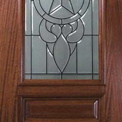 Slab House Single Door 96 Wood Mahogany Brazos 3 Panel Arch Lite - Front Doors