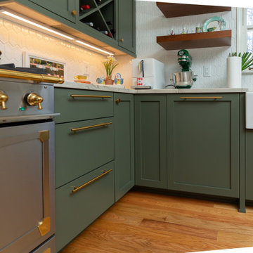 A new kitchen with bold colors and sleek lines