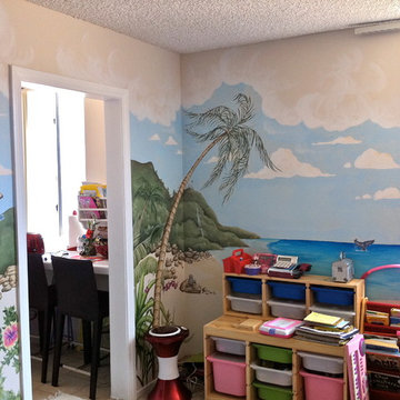 Private Client, beach themed playroom mural