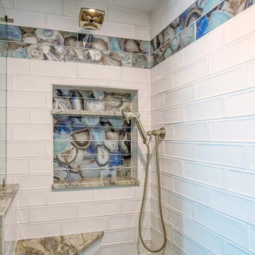 Master Bathroom Shower with Accent Tile Feature