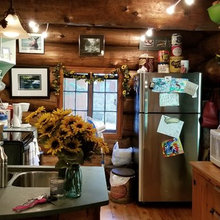 Log Cabin Green Kitchens