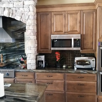 Traditional Kitchen with Stone Hood