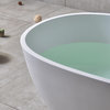 Homary Oval Freestanding Bathtub Stone Resin in Matte White