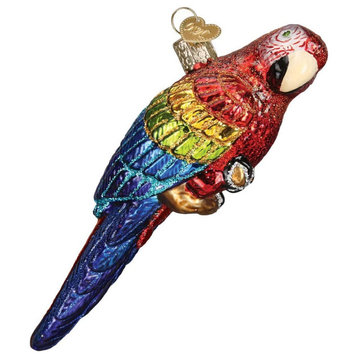 Old World Christmas Tropical Parrot Blown Glass Ornament