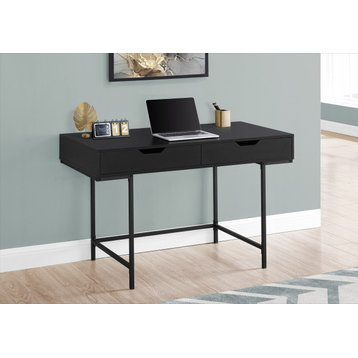 Computer Desk, Home Office, Laptop, Storage Drawers, 48"L, Work, Metal, Black