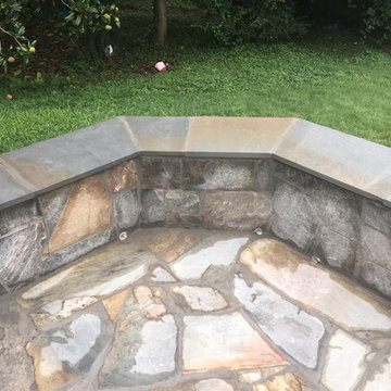 Irregular Flagstone Patioin Silver Spring MD With Stone Sitting Walls
