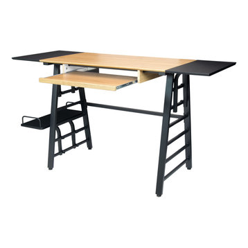 Ashwood Convertible Desk, Ashwood and Graphite