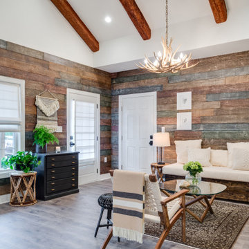 Reclaimed Shiplap Faux Barn Wood Wall Panel In Living Room
