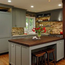 Chevy Chase, MD &ndash; Transitional &ndash; Peruvian Walnut Kitchen Island Countertop - Kitchen Countertops