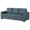 Polyfiber Fabric Convertible Sofa In Gray