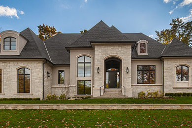 Transitional exterior home idea in Detroit