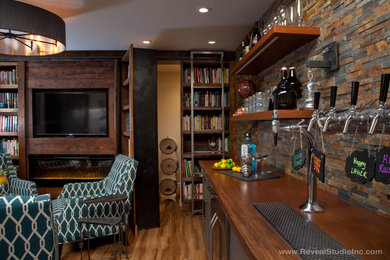 Wine cellar - mid-sized rustic wine cellar idea in San Diego