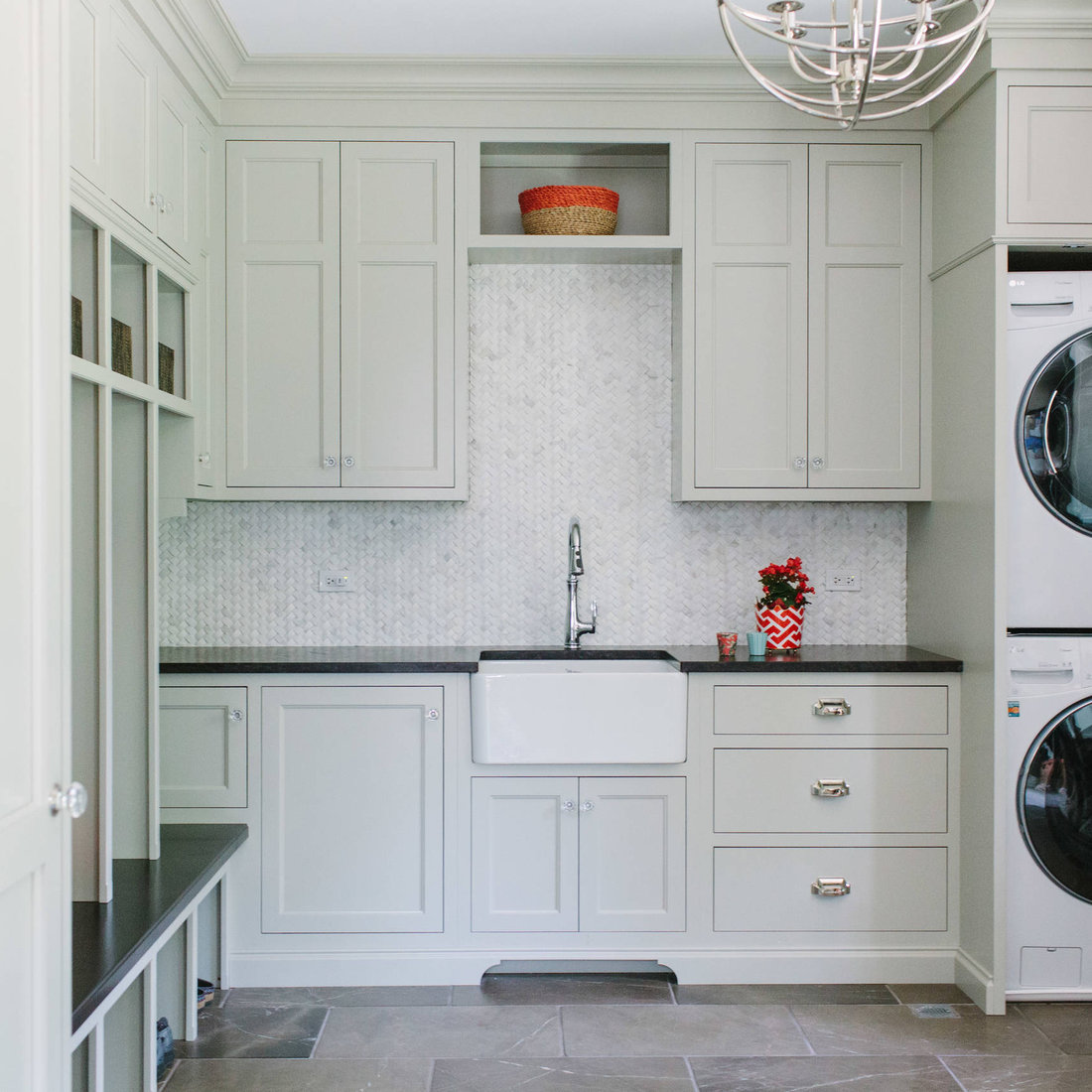 Beautiful gray laundry room