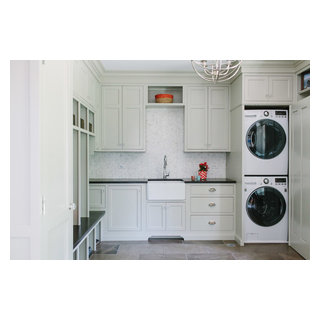 Beautiful gray laundry room - Transitional - Laundry Room - Chicago ...