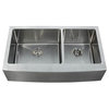 35.88 in. Apron Front Mount Double Bowl Kitchen Sink
