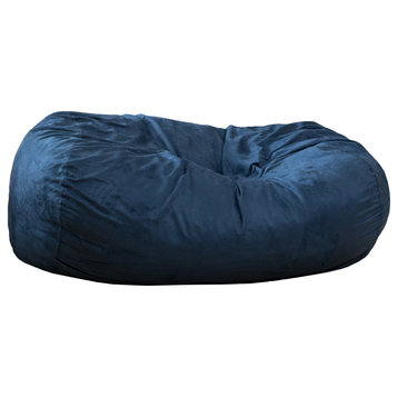 Flora Traditional 6.5 Foot Suede Bean Bag, Cover Only, Midnight Blue