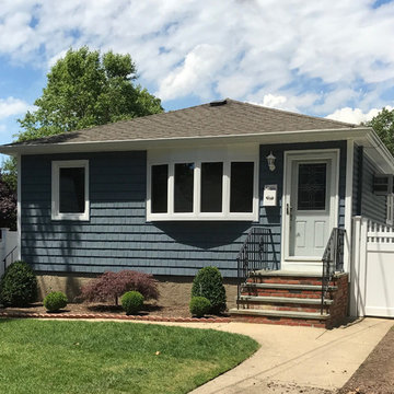 Massapequa Park Siding - Harbor Blue Shakes with Dutch Lap Sides & Windows