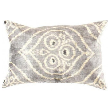 Canvello Handmade Turkish Silk Velvet Ikat pillow 16"x24"