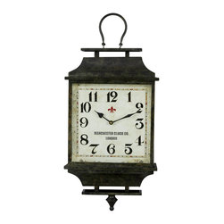 Kimmel 40601 Analog Wall Clock in Aged Dark Grey Finish - Wall Clocks