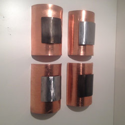 Modern Hammered Copper and Steel Wall Art Panel Set by Joseph Brewster - Products