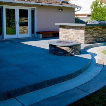 Ledgerstone Fire Pit with BBQ to match