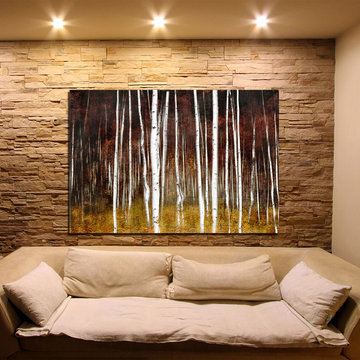 Aspen Birch Tree Abstract Wall Artwork